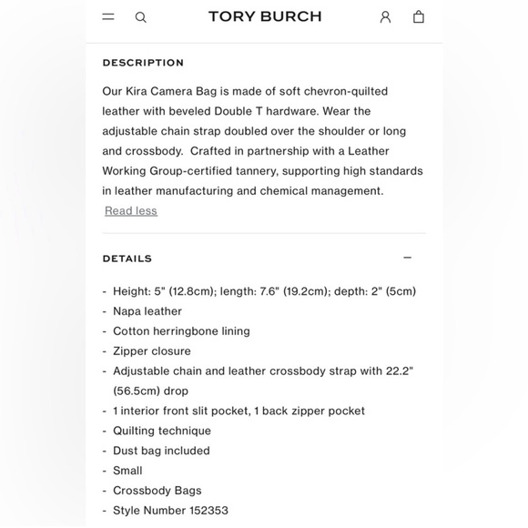 Tory Burch Kira Chevron camera bag Devon sand color gold tone hardware NWT - Picture 13 of 16